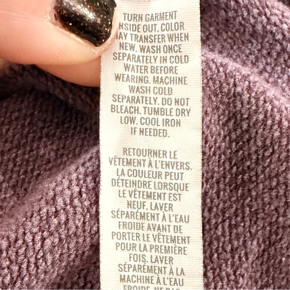Aerie Plum Eggplant Quarter Zip Pullover Sweatshirt Medium Split Hem - Picture 7 of 7